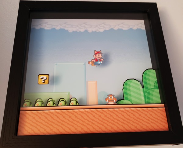 Super Mario Bros. 3 p-wing Mario 3D Shadow Box for Gamers -  Sweden