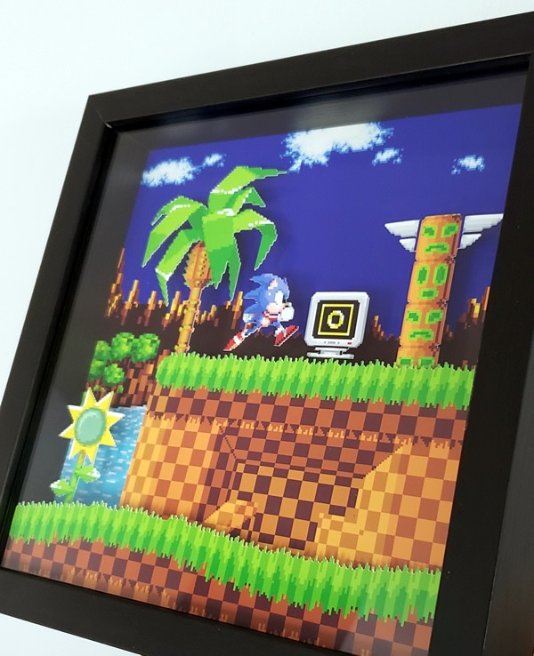 SONIC - Framed print Green Hill Zone (30x40) x2 - Abysse Corp