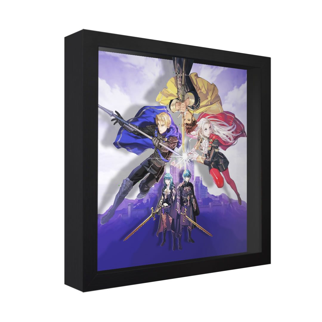 Download Fire Emblem Three Houses 3d Shadow Box Frame 9 X 9 Retro Games Crafts