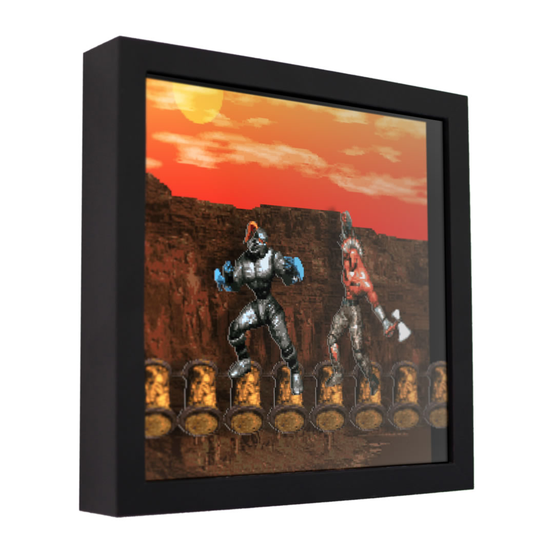 Pokemon FireRed (Mewtwo Battle) - 3D Shadow Box Frame (9 x 9