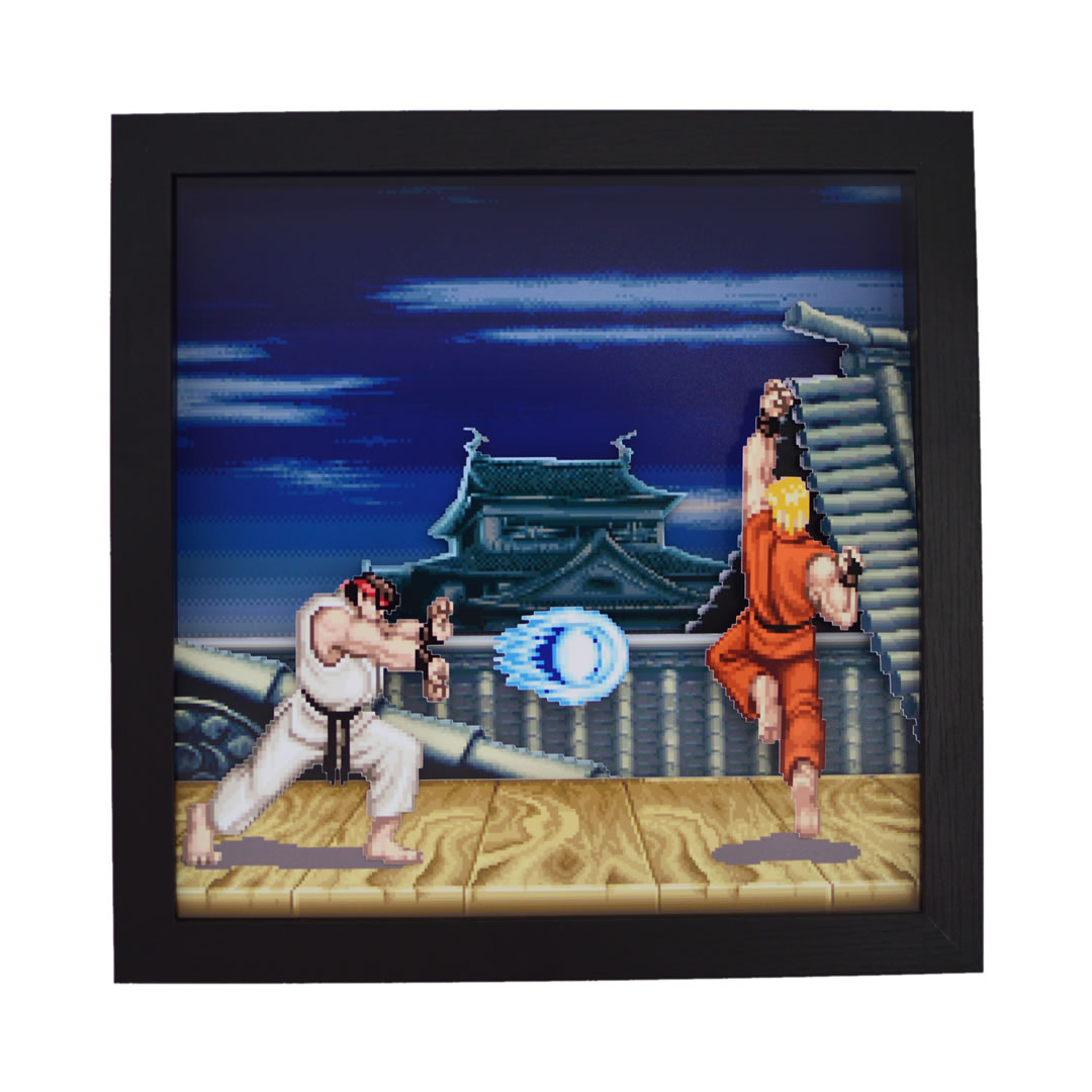 Super Street Fighter 2 ryu Victory Pose 3D Shadow Box for 