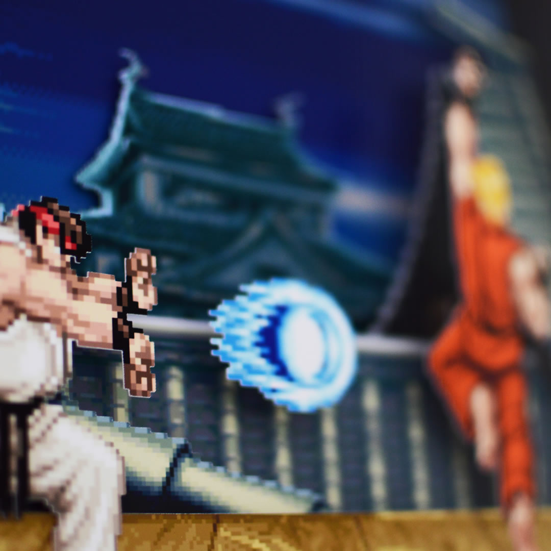 Super Street Fighter 2 ryu Victory Pose 3D Shadow Box for 