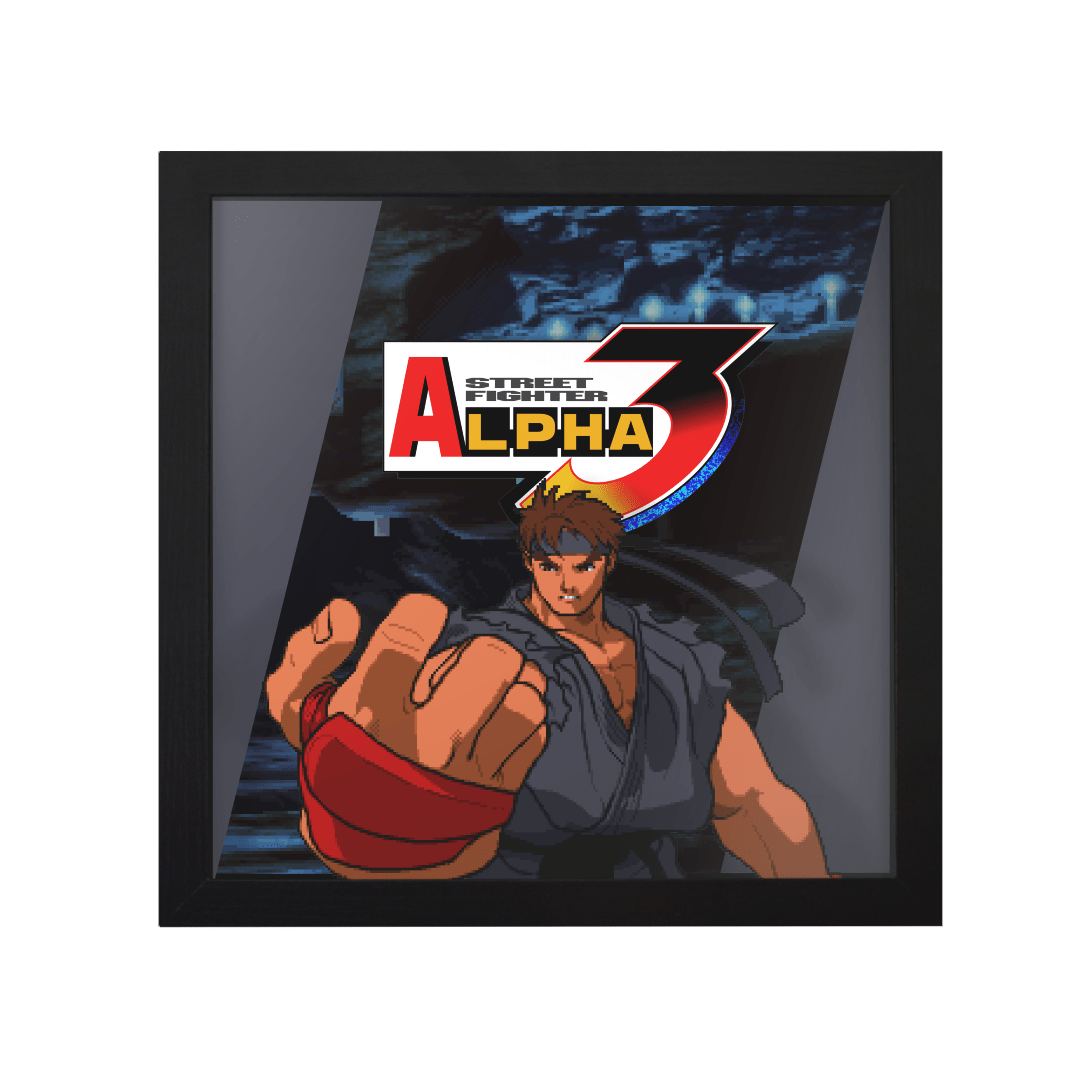 Street Fighter Alpha 2 (Evil Ryu vs. Shin Akuma) - 3D Shadow Box Frame (9  x 9)